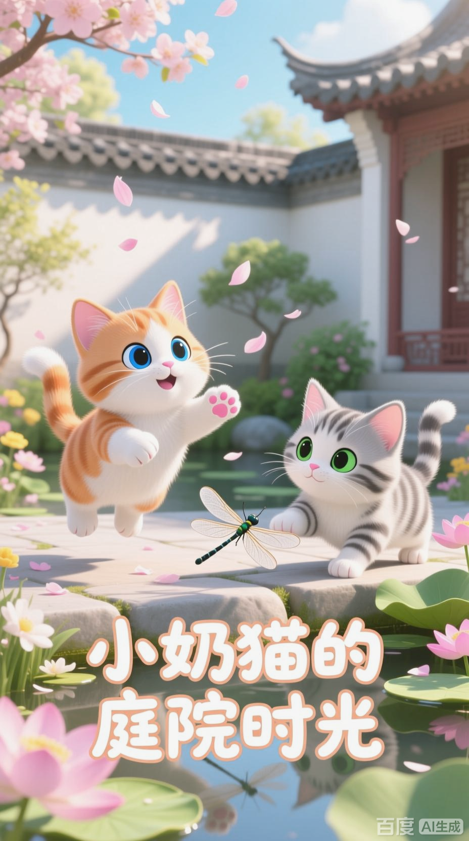 小奶猫的庭院欢乐时光