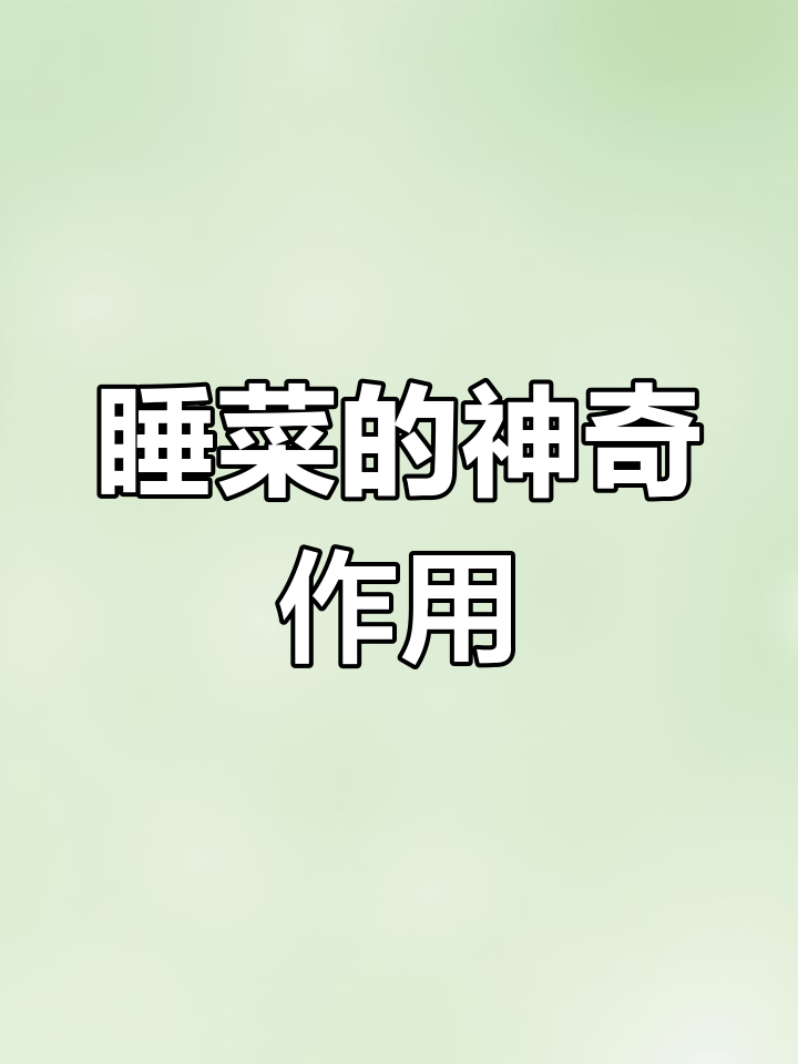 睡菜:一种躺着生长的美丽植物,药用与香料价值丰富