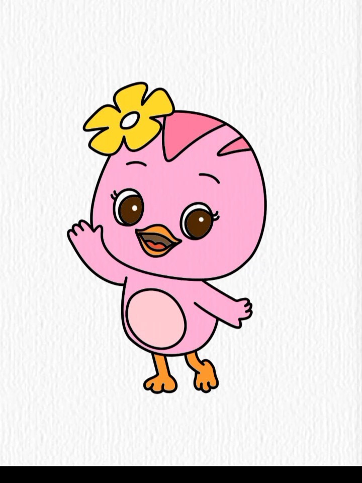 一笔一笔教你画萌鸡小队朵朵