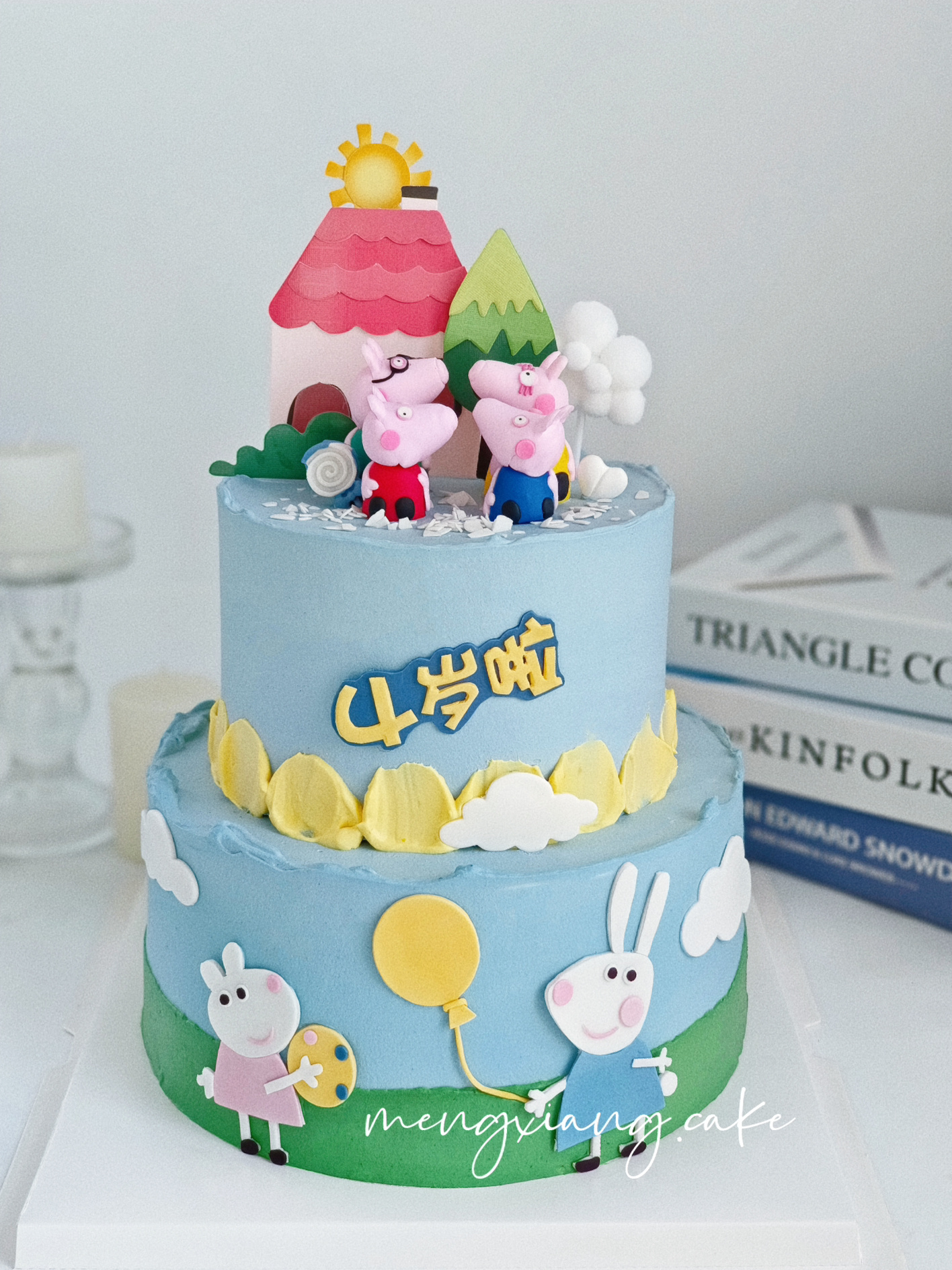 小猪蛋糕四周岁蛋糕佩奇男孩生日蛋糕