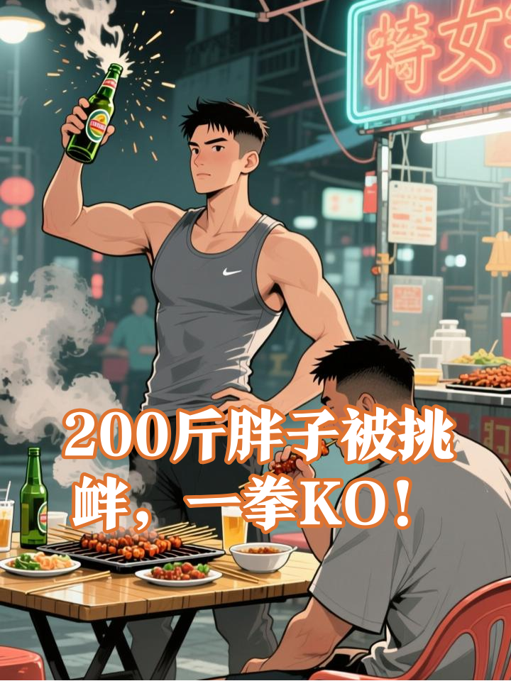 200斤胖子被嘲笑不能打架，街头一拳KO肌肉男！