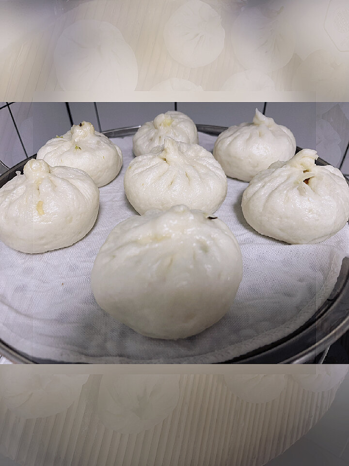 圆白菜素馅包子