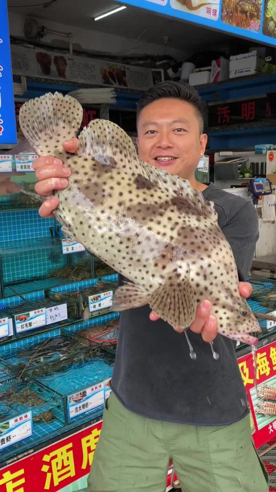 香港四大鱼王之首!老鼠斑!6斤一条非常巨大,做个我想吃的松鼠桂鱼,太美味了!