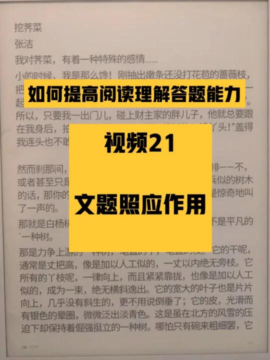 N258如何提高阅读答题能力