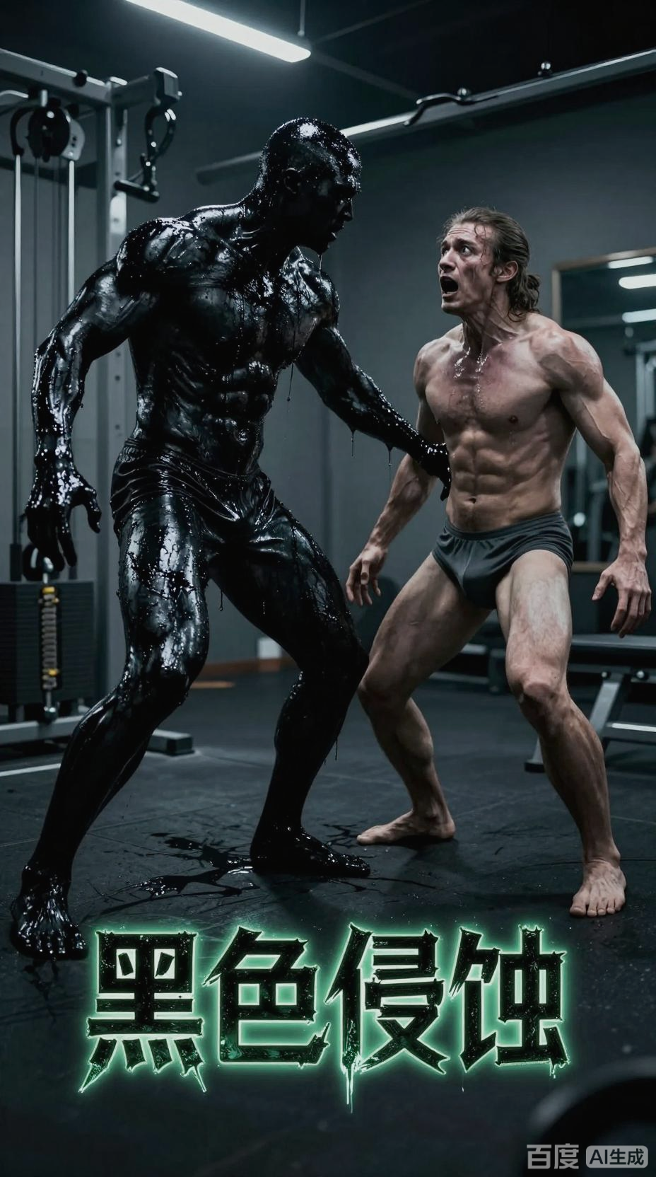 黑色液体肌肉男的奇幻变身