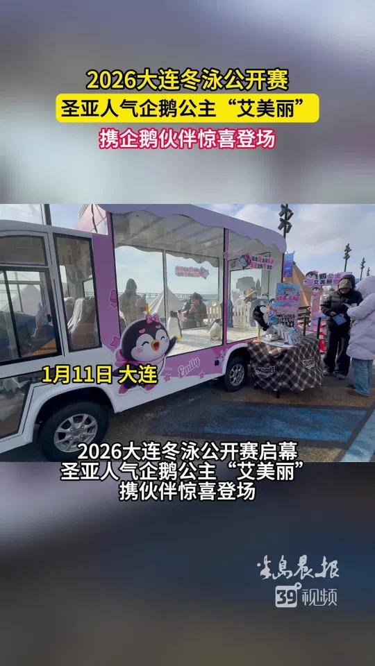 圣亚人气企鹅公主“艾美丽”助力冬泳赛事