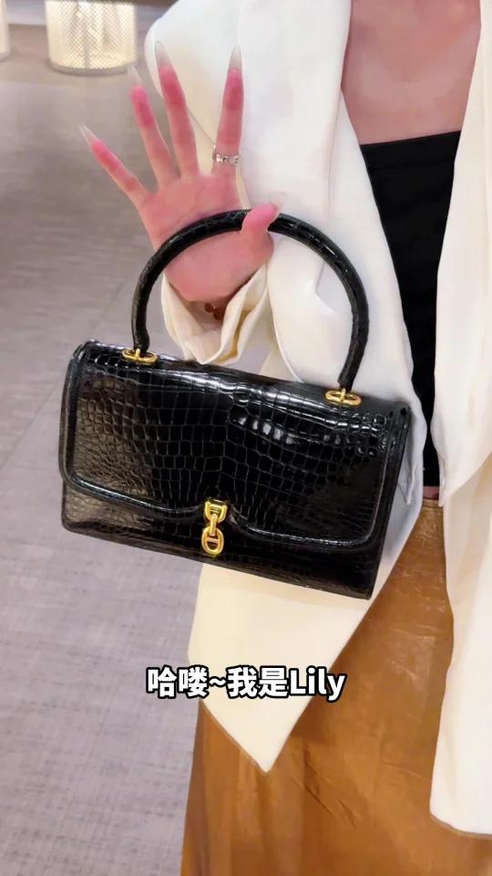 Hermes高级“黑曜石”鳄鱼皮Kelly好贵气～