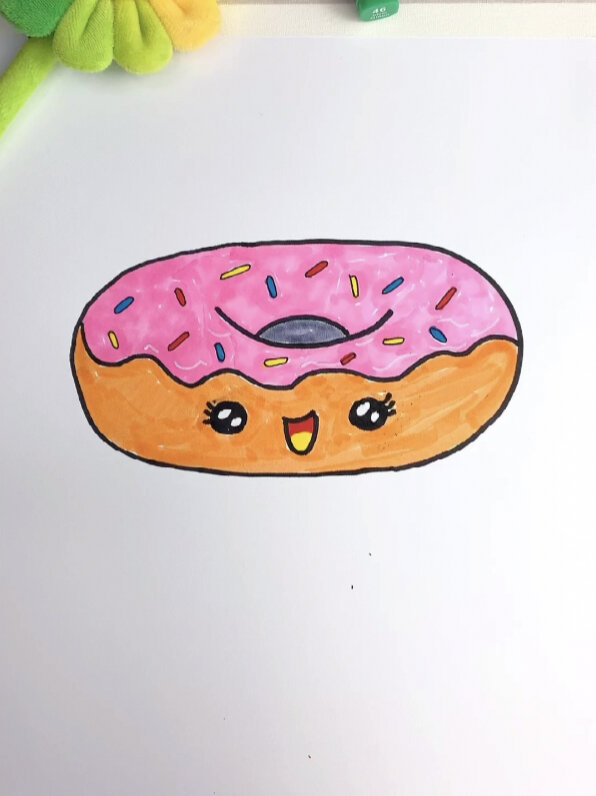 一学就会的甜甜圈儿童简笔画