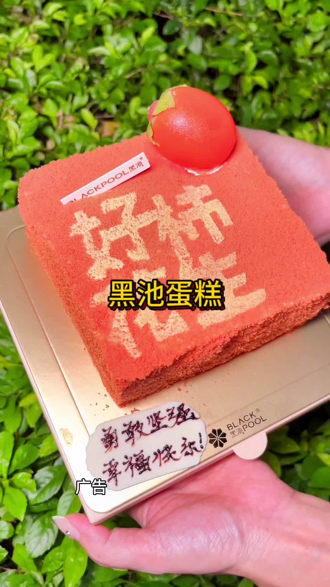 愿接下来的日子都有好柿发生～黑池蛋糕免费配送 抖音外卖蛋糕 动物奶油生日蛋糕 广州蛋糕 成