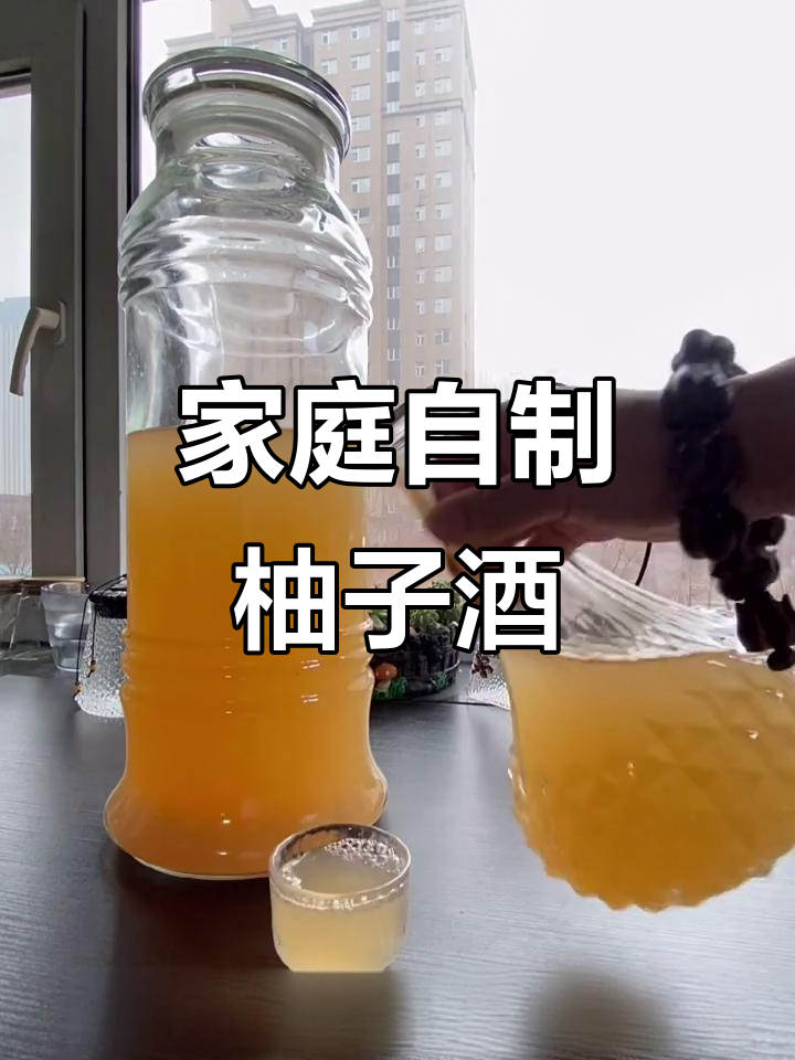 自制柚子酒,七天发酵后香气扑鼻,三个月就能品尝美味