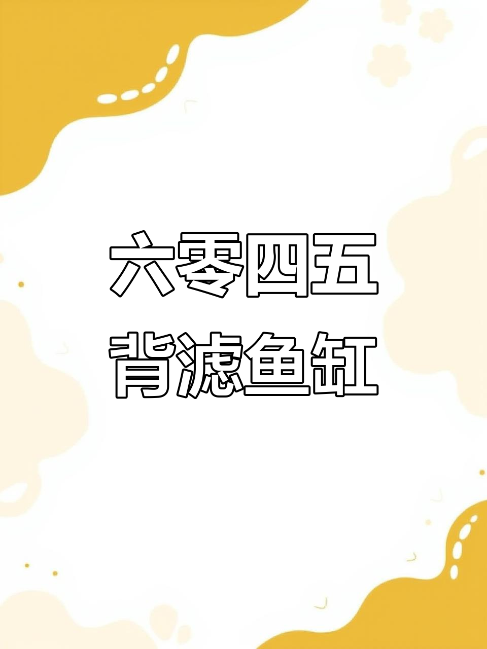定制六零四五背滤鱼缸,专业设计让水质更清澈