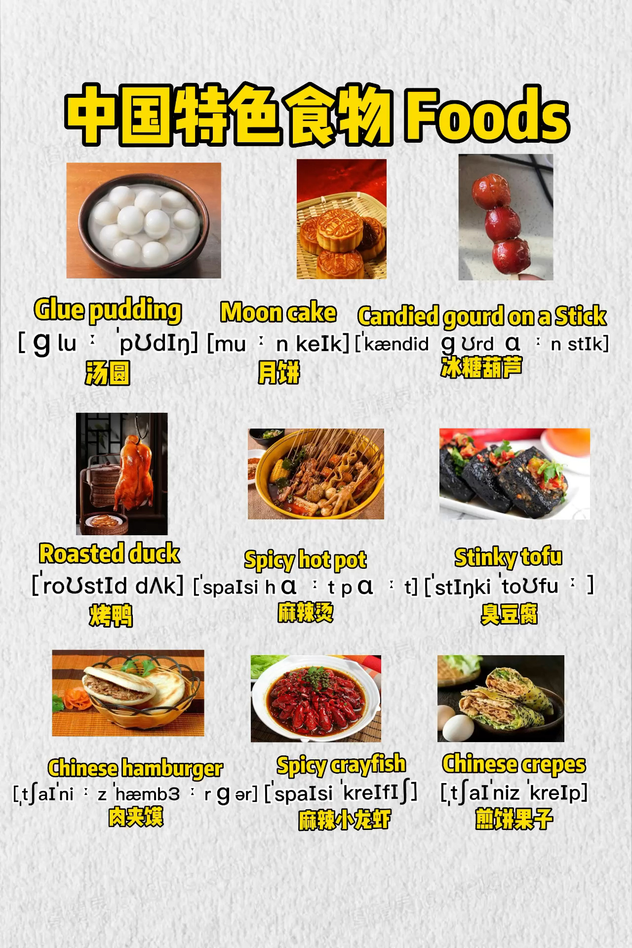 成人零基础英语|中国传统美食的英文表达