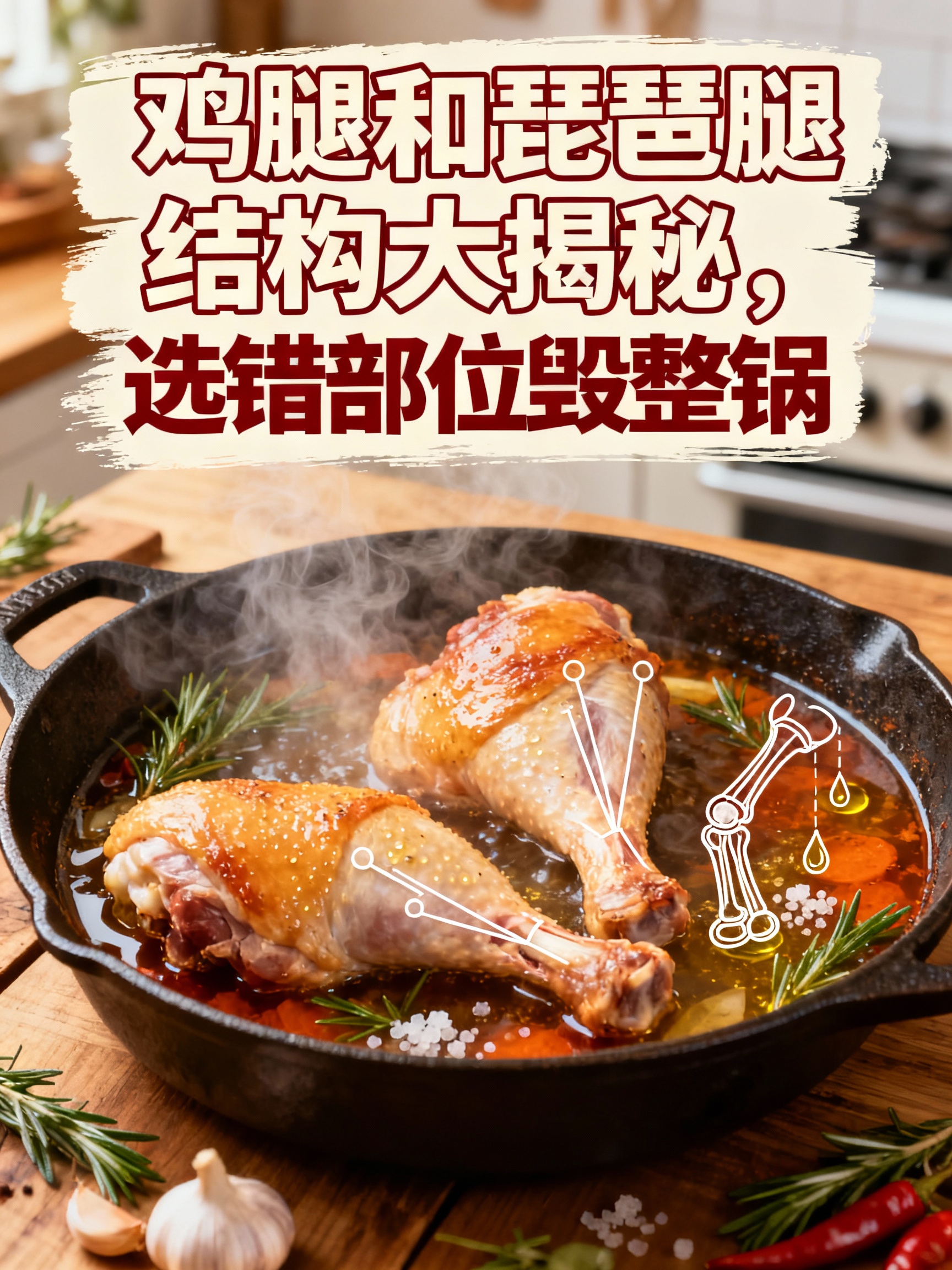 鸡腿和琵琶腿结构大揭秘，选错部位毁整锅