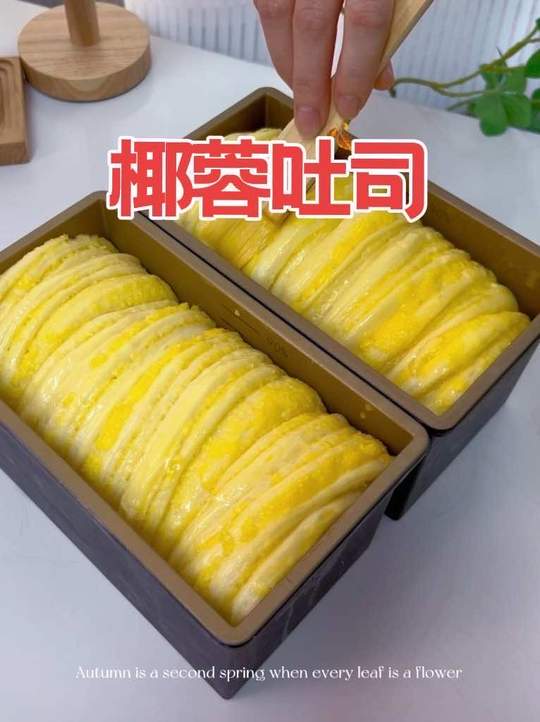 奶香柔软椰蓉吐司万能面团一次发酵，简单省事