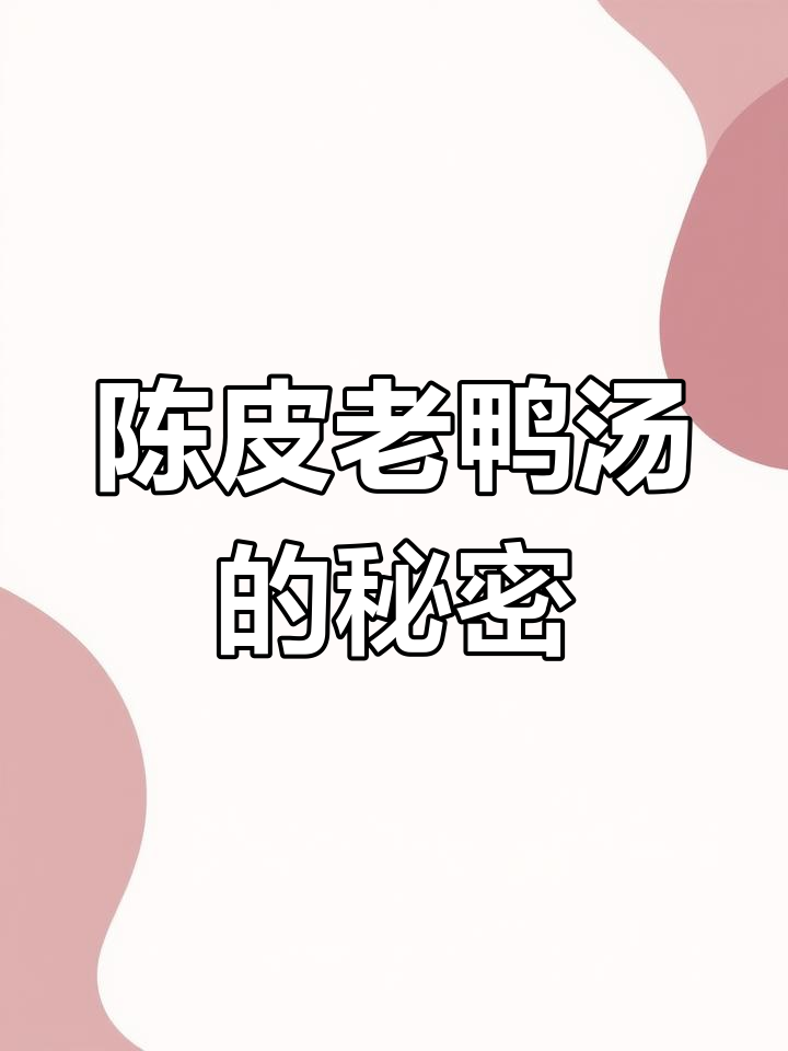 东莞大妈最爱陈皮老鸭汤,滋补又美味