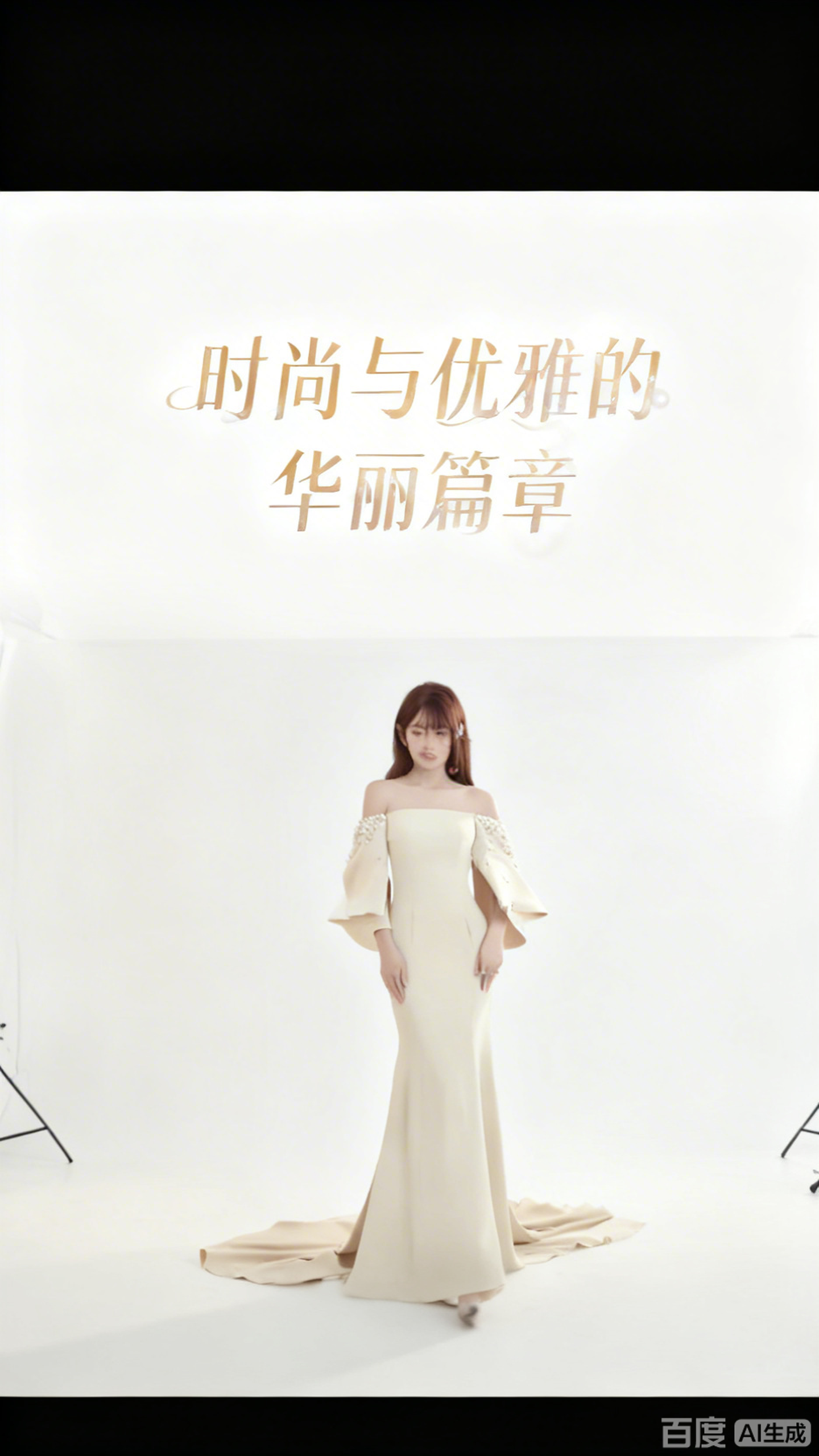 苏婉与香槟色鱼尾晚礼服