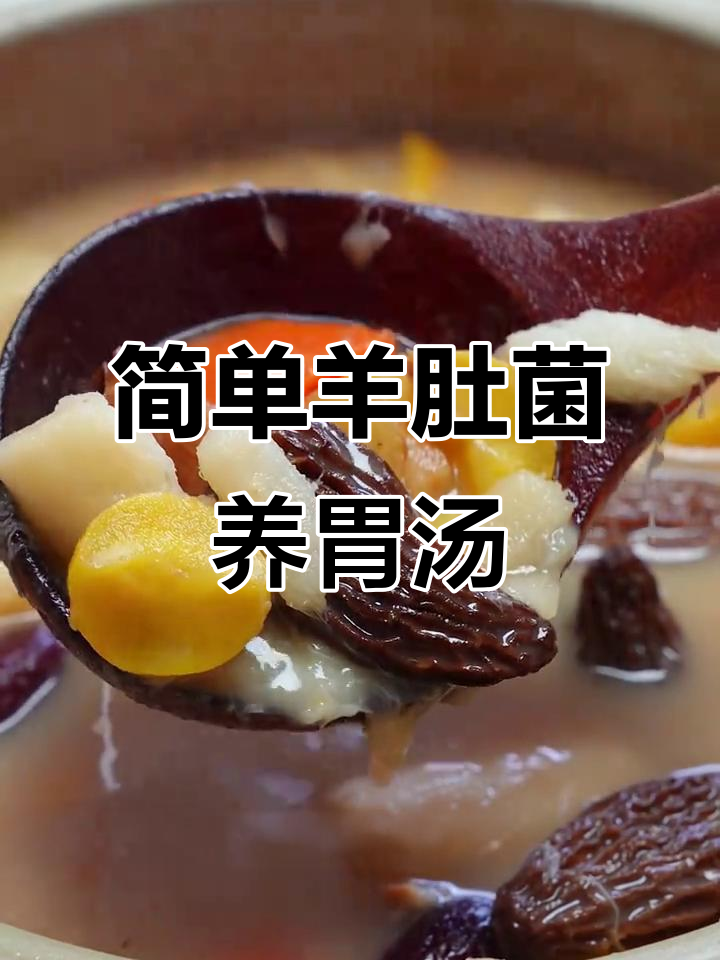 秋冬养生汤,羊肚菌搭配山药、胡萝卜炖出美味与健康