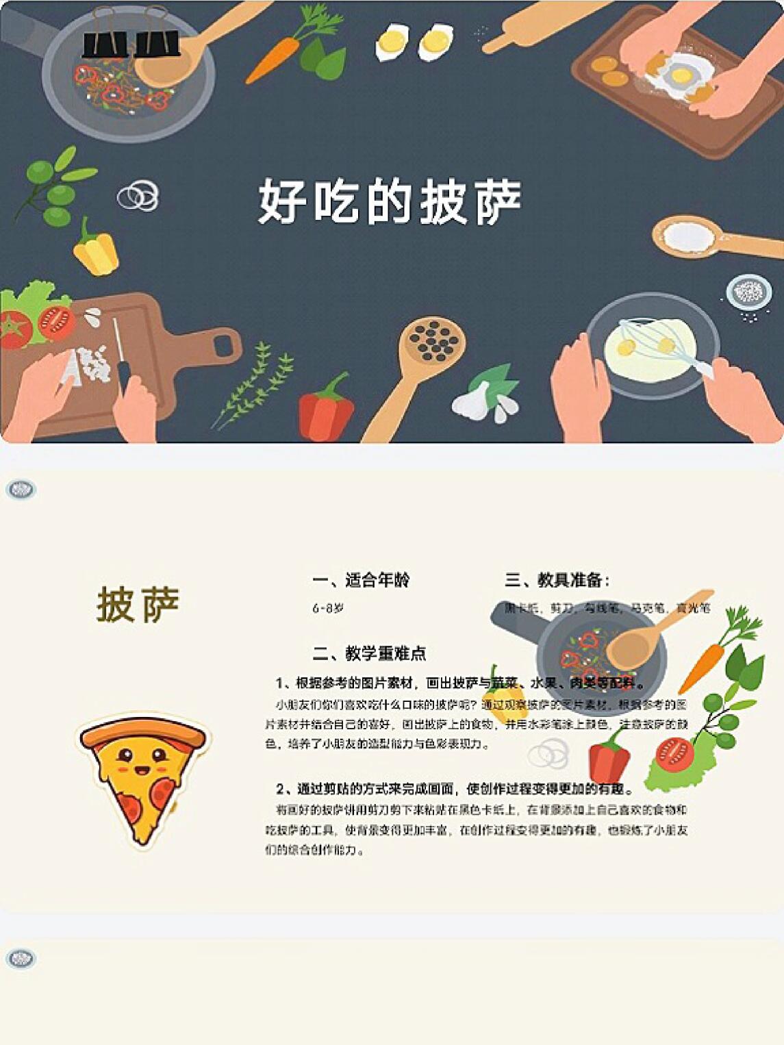 M2305.意大利传统美食披萨 美术课件