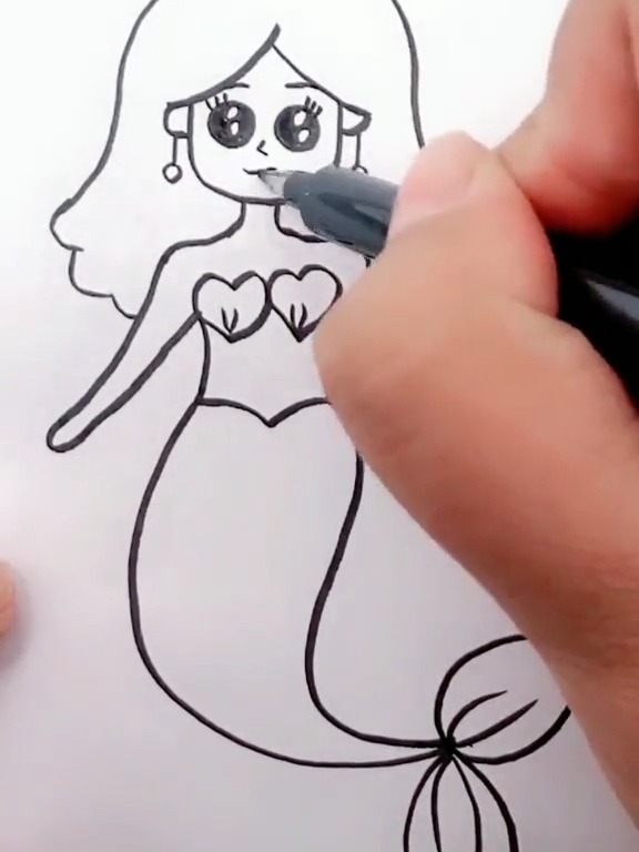 幼儿园简笔画~美人鱼