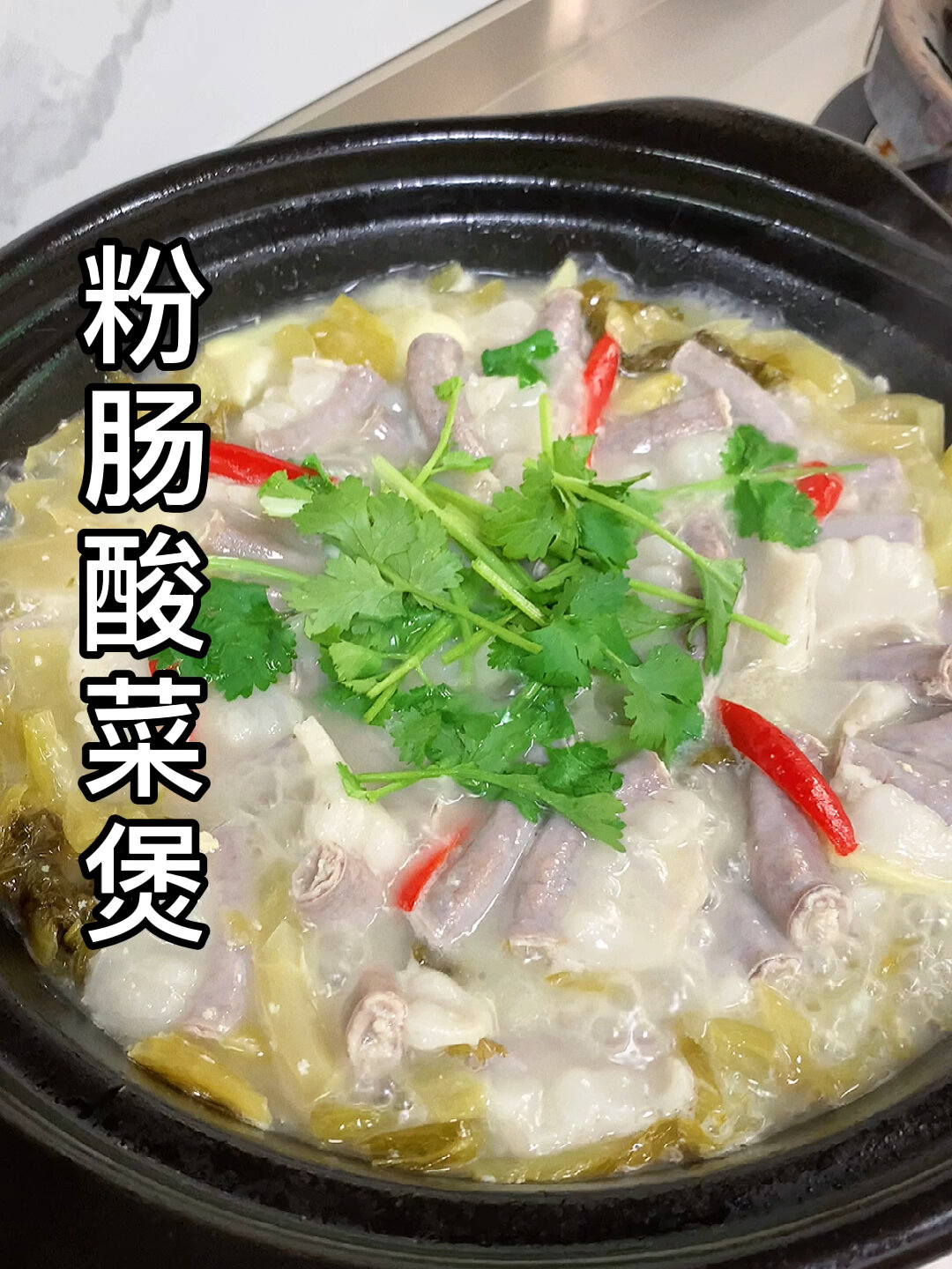 粉肠酸菜煲,百吃不厌的开胃菜,经典的潮汕家