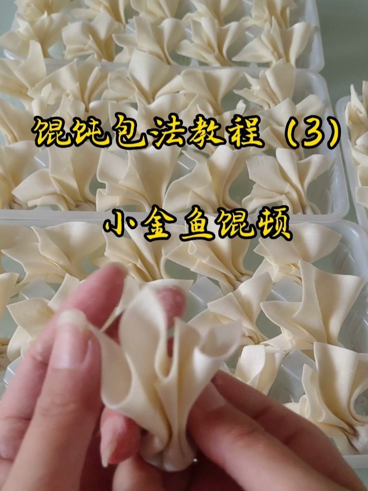 干活分享|小金鱼馄饨的包法教程