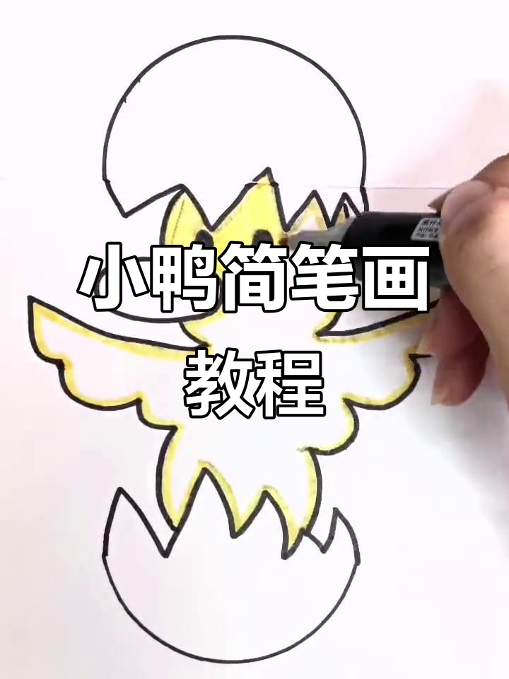 轻松学画小鸭,超简单步骤教你画出可爱破壳瞬间