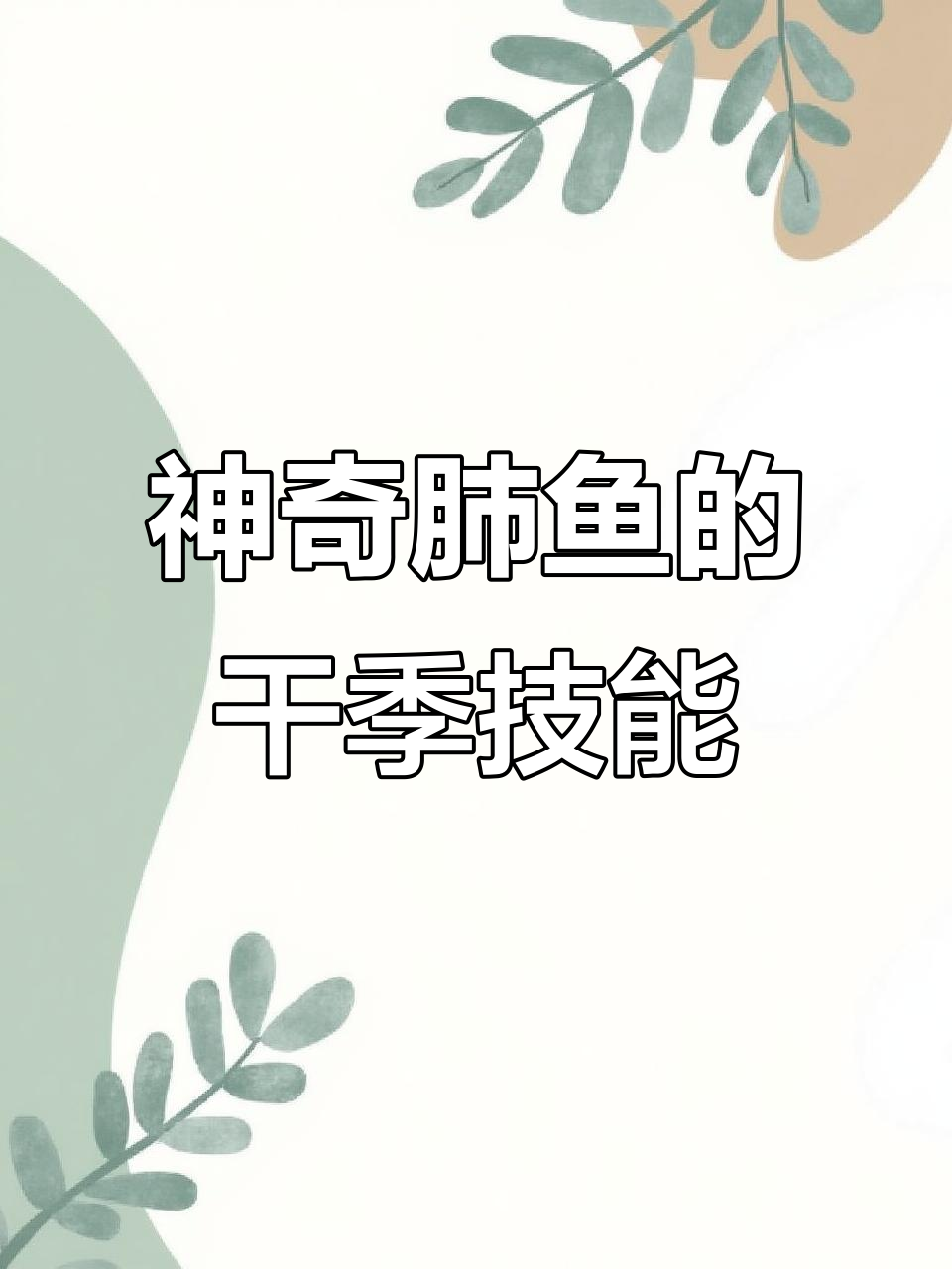 非洲肺鱼如何在干旱中生存?五年不吃不喝,夏眠奇迹揭秘