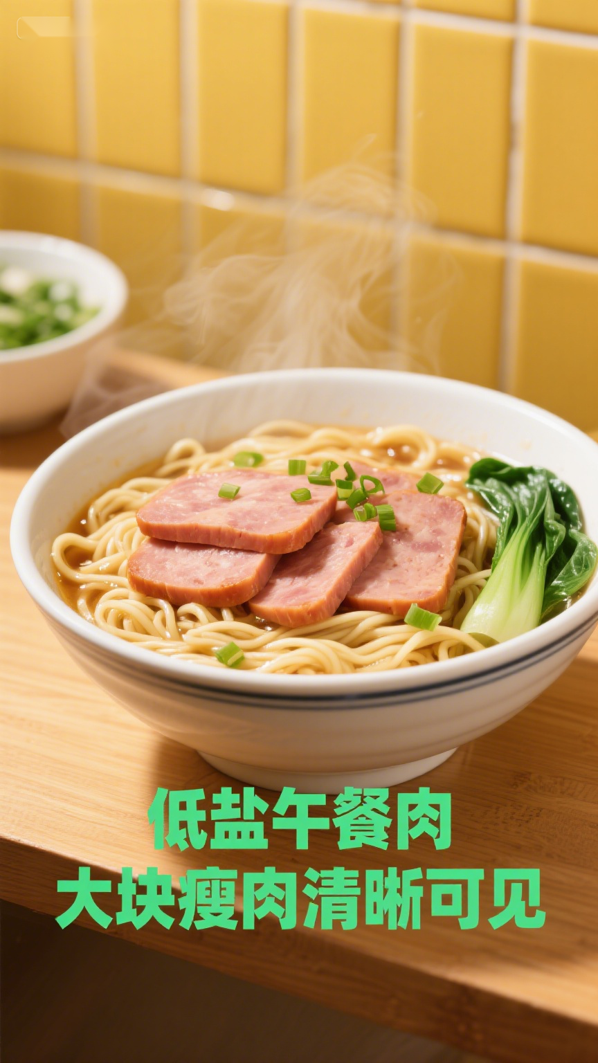 低盐午餐肉，大块瘦肉清晰可见