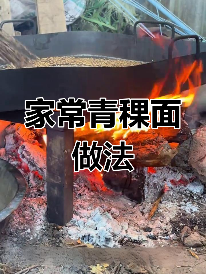 青稞面制作全过程,炒熟磨粉家乡味