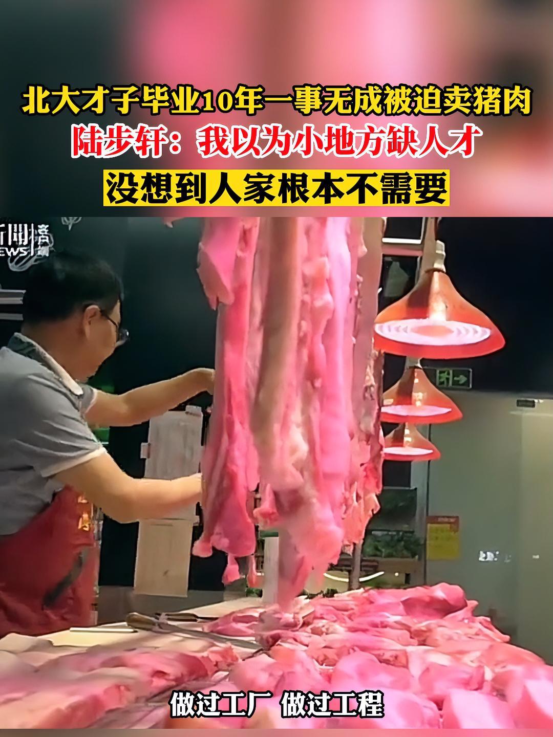 北大才子毕业10年一事无成被迫卖猪肉,陆步轩:我以为小地方缺人才,没想到人家根本不需要