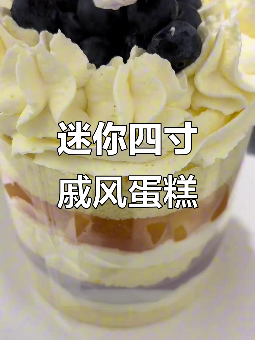 四英寸戚风裸蛋糕,蓝莓芒果搭配超美味