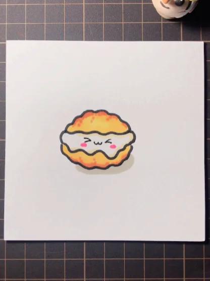 美食简笔画 泡芙