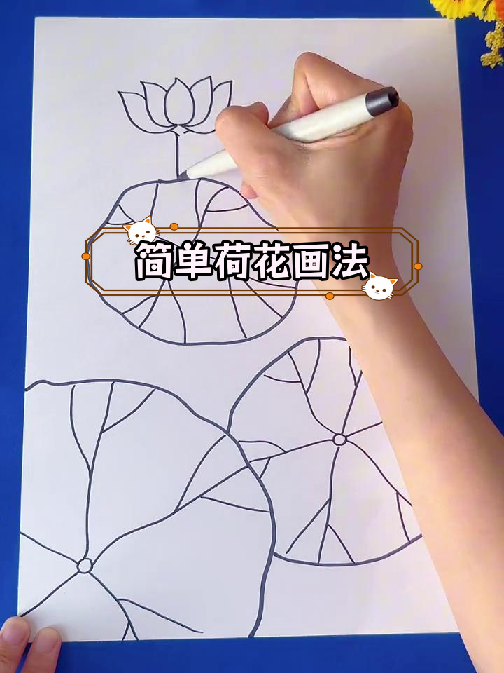 适合4-7岁儿童的荷花简笔画教程