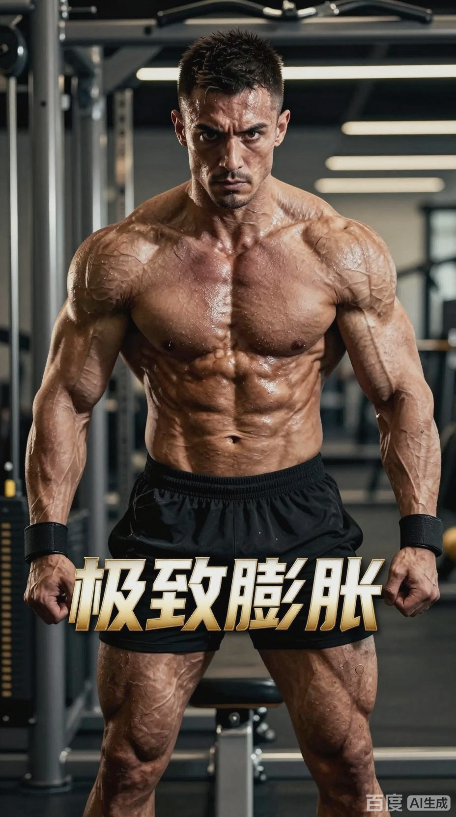 肌肉壮汉的极致膨胀