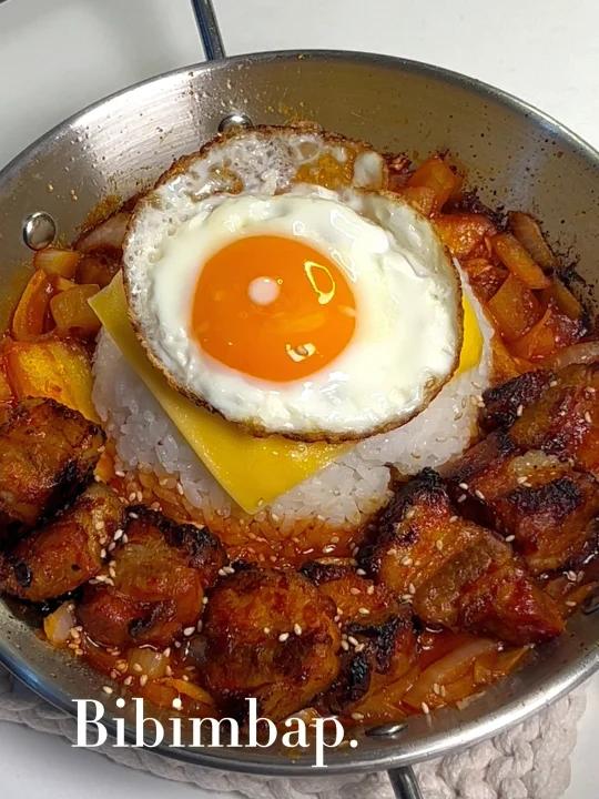 韩式烤五花肉拌饭邻居都敲门了