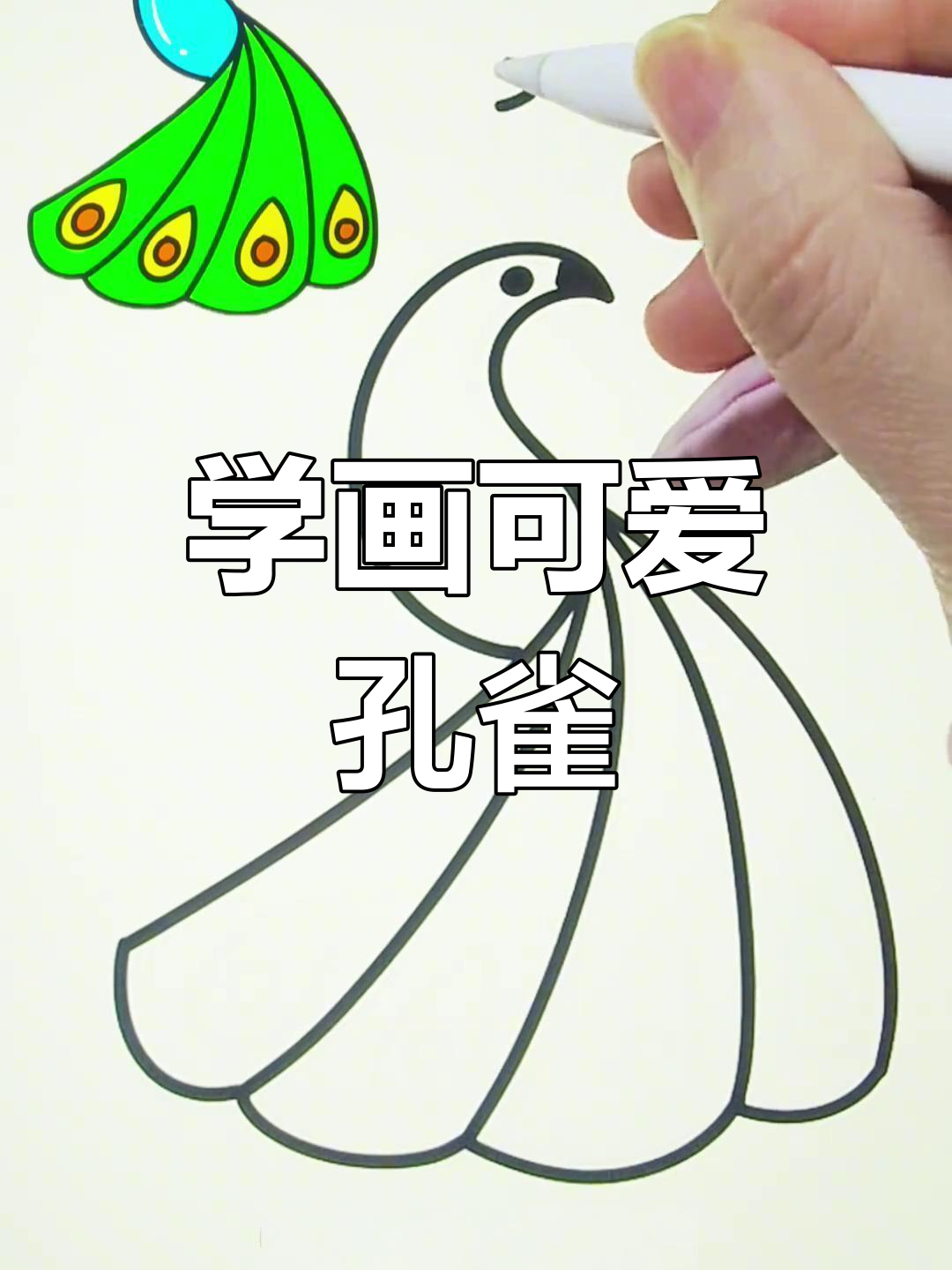 轻松学画孔雀,简单步骤教你画出美丽羽毛