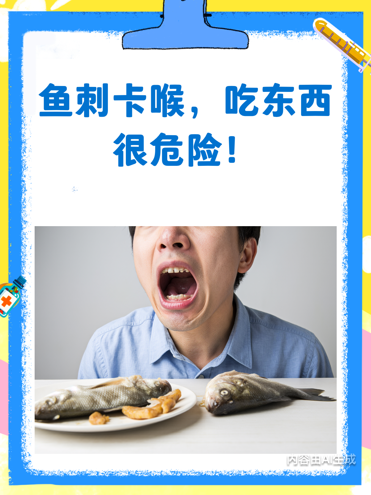 鱼刺卡喉怎么办?吃东西可不行!