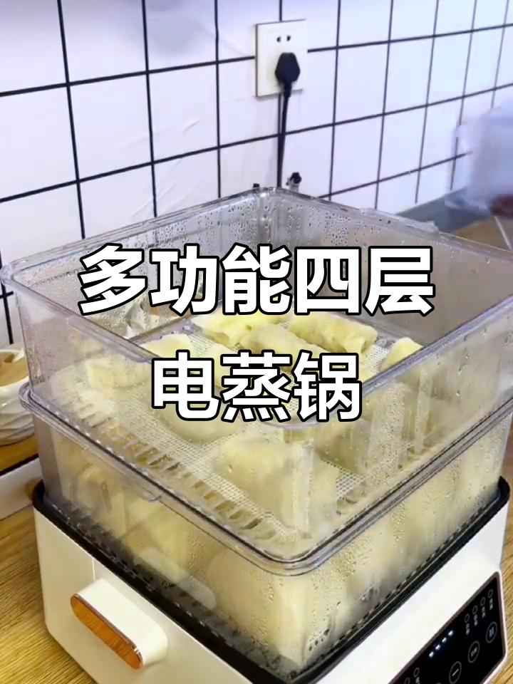 四层大容量电蒸锅,炖煮蒸全能,定时功能让你轻松掌握厨房
