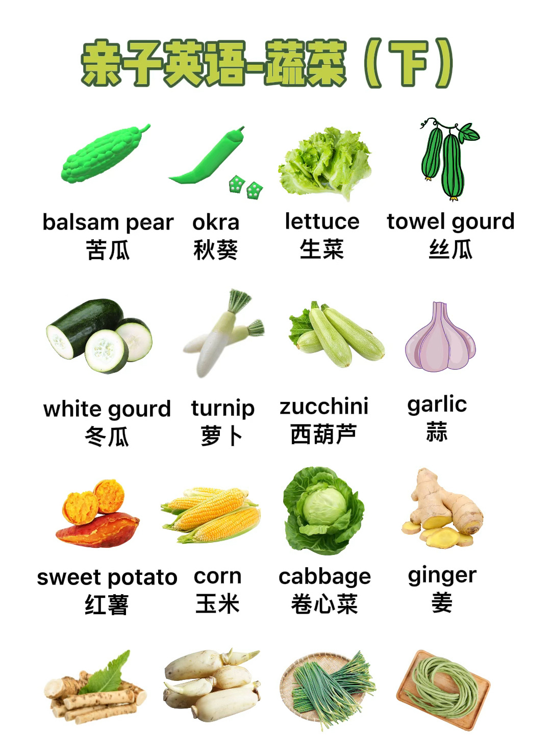 亲子英语|蔬菜(上)常见蔬菜的英文单词