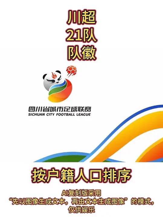 川超21支球队队徽(按户籍人口排序)成都锦城队、南充丝绸源点队、达州川汉子队、凉山好医生队