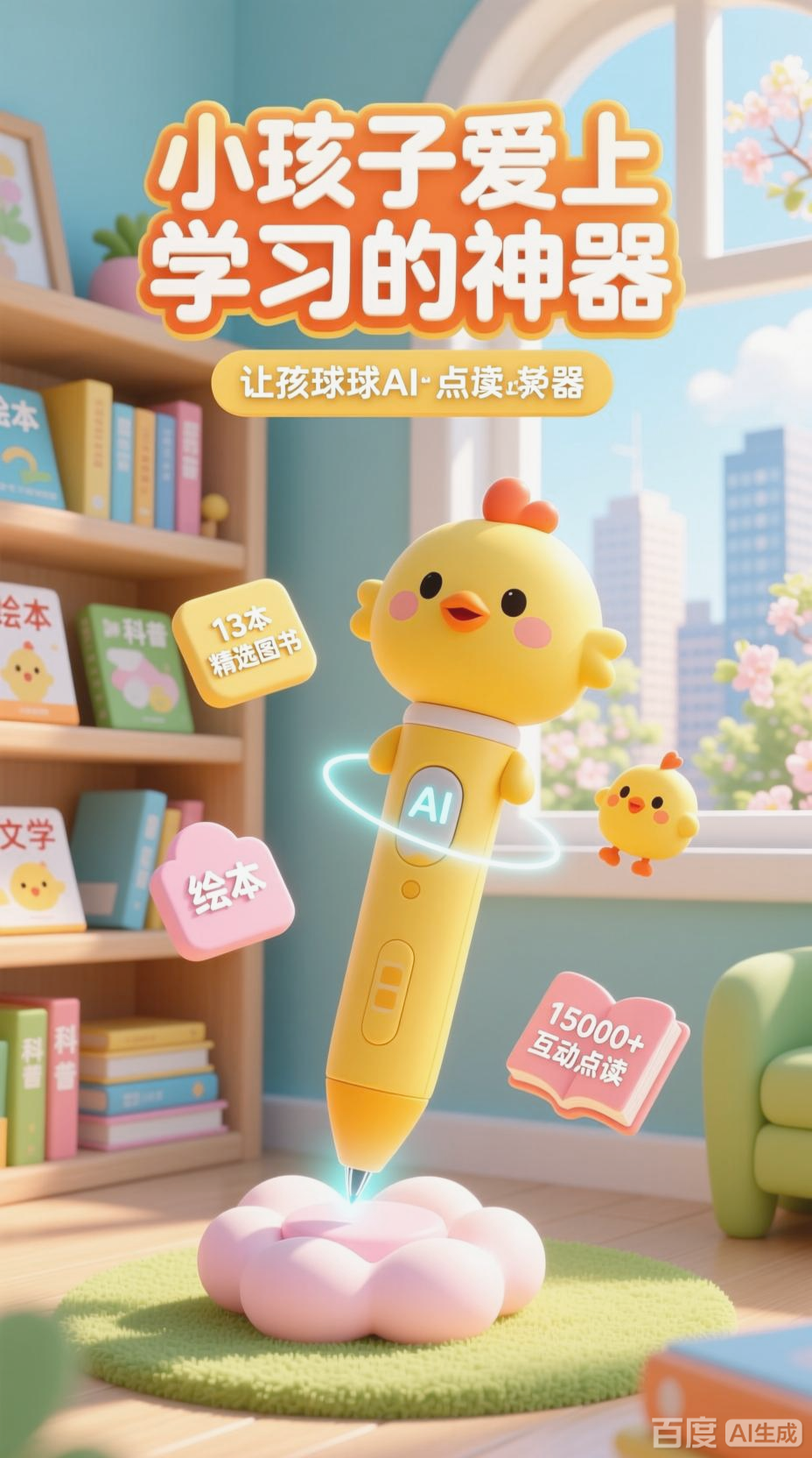 小鸡球球AI点读笔,智慧启蒙新伙伴