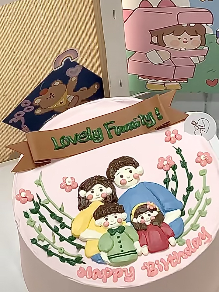 合肥|沉浸式做蛋糕 一家四口手绘