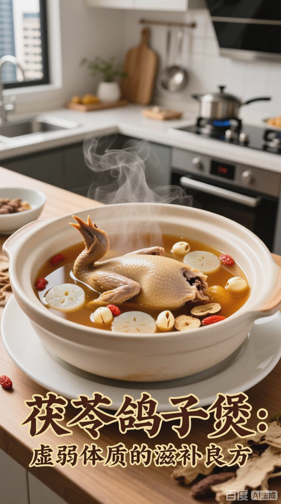 茯苓鸽子煲:健脾利湿,补虚安神