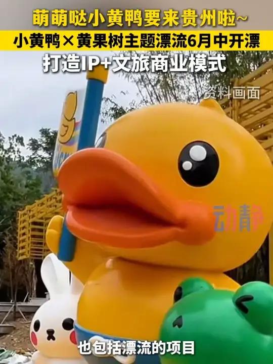 萌萌哒小黄鸭要来贵州啦~小黄鸭×黄果树主题漂流6月中开漂。打造IP+文旅商业模式