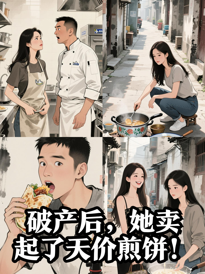 千金小姐破产后摆摊，竟把3元煎饼卖到3000块？