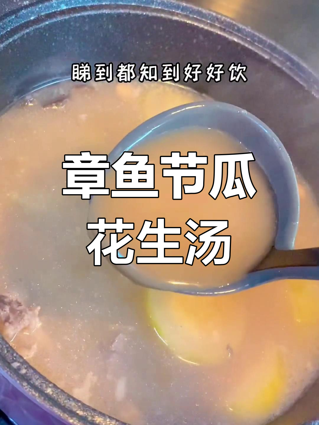 经典广东章鱼节瓜眉豆花生汤,鲜香美味