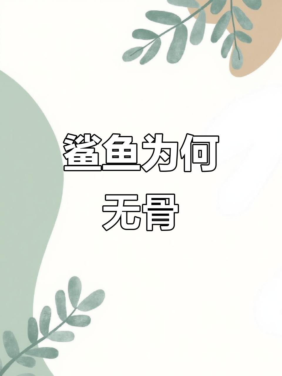 为什么鲨鱼没有骨头?揭秘软骨鱼的独特结构