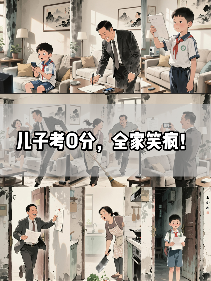 儿子考试得0分，爸爸的反应让全家笑到崩溃！