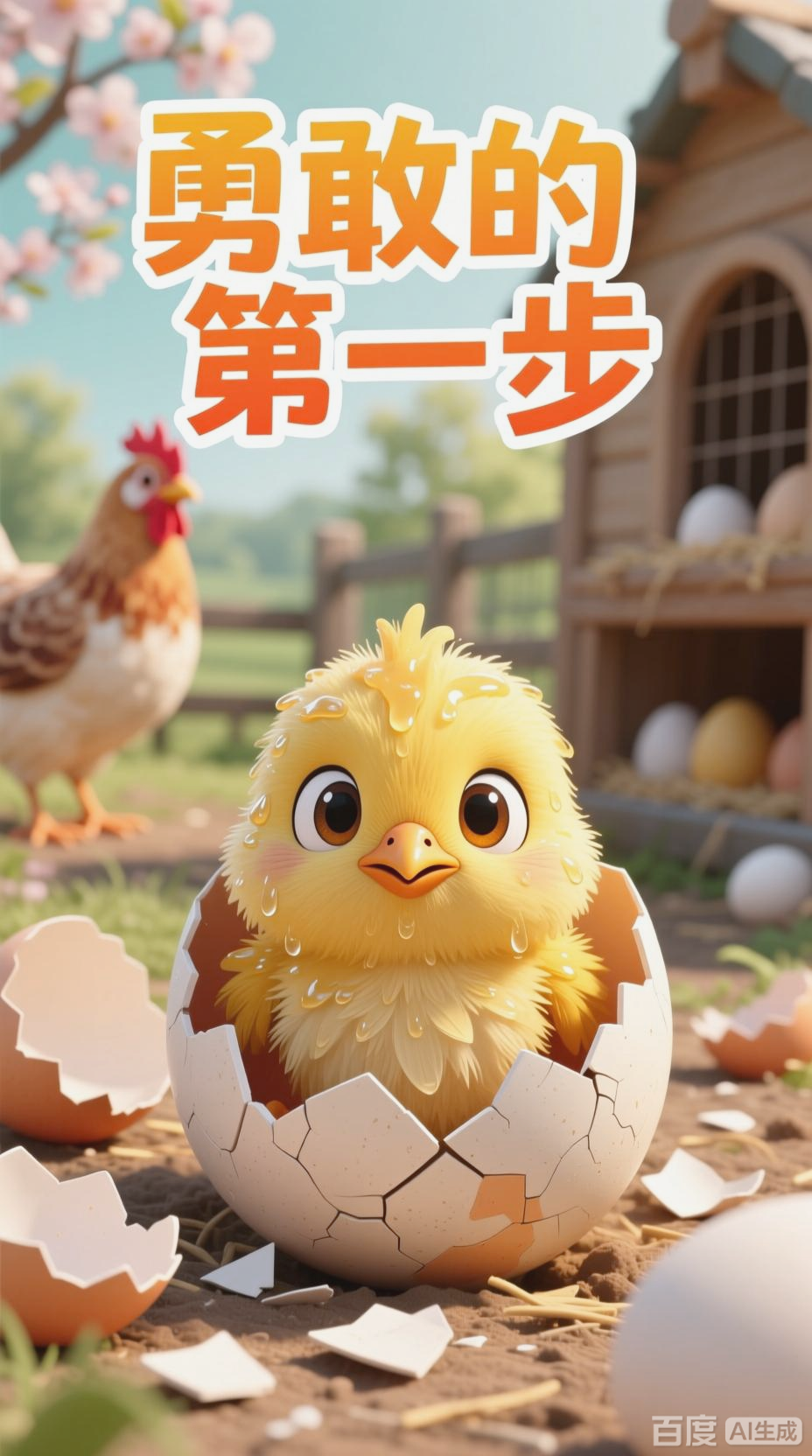 小鸡朵朵破壳，勇敢第一步