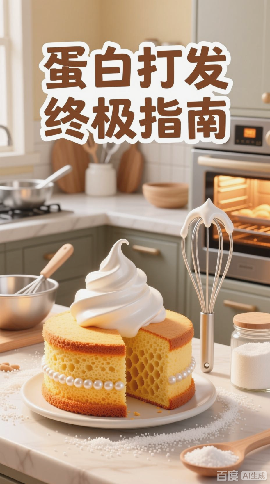 蛋白打发技巧，蛋糕不塌陷秘诀